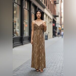 Faviana Couture Animal Print Silk Formal Prom Gown